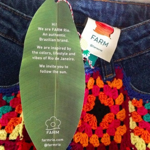 Farm Rio Crochet Squares Jeans - Picture 9 of 11